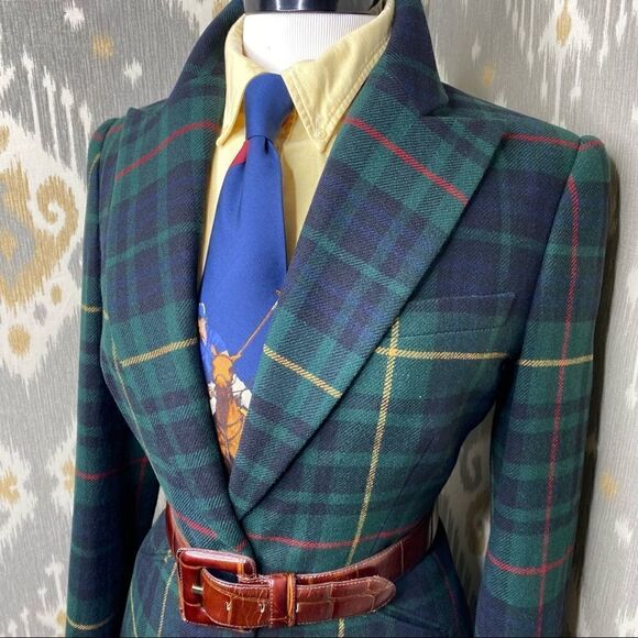 Ralph Lauren * Fall 2012 Runway Collection Stewart Tartan Plaid Diane Blazer - Picture 3 of 16